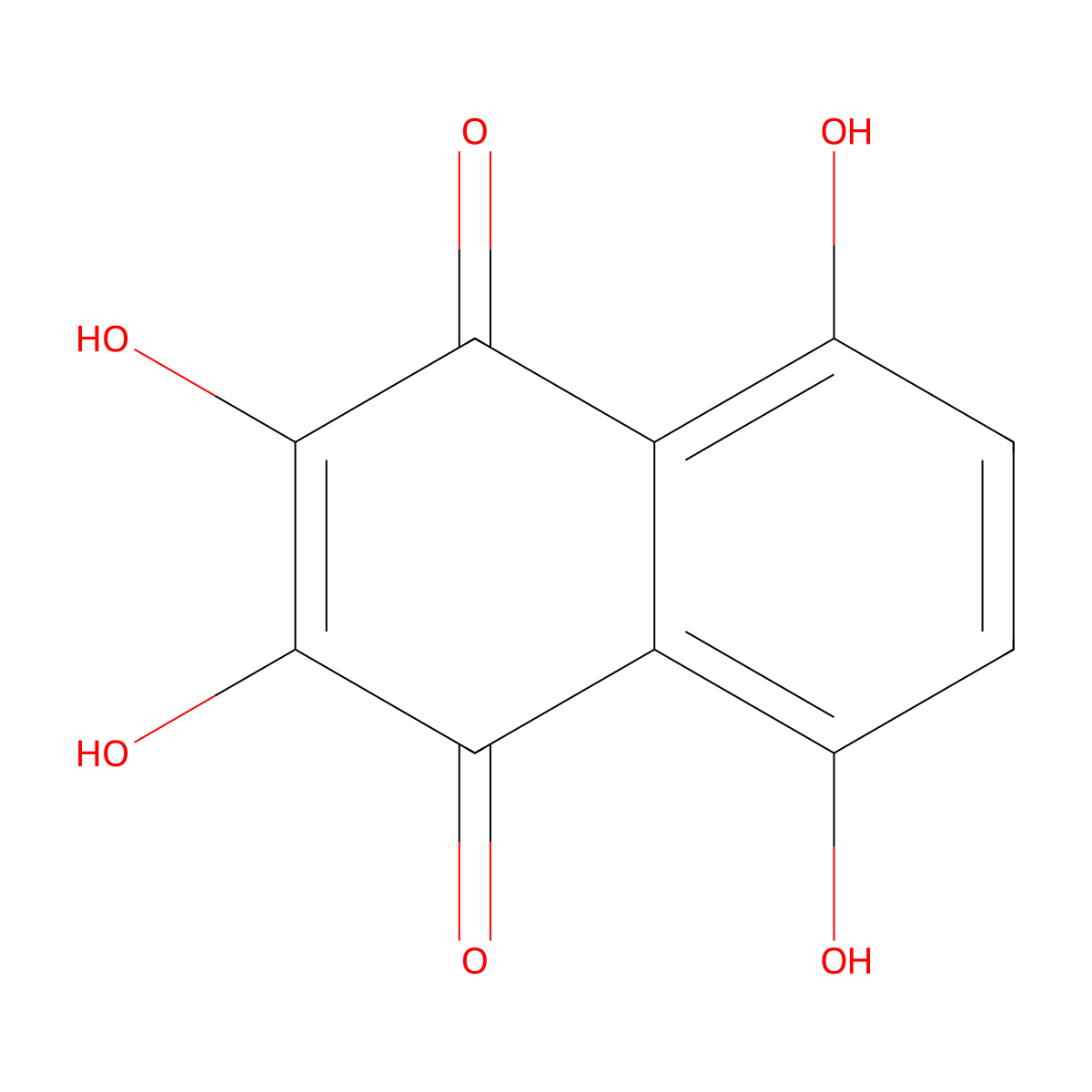 2,3,5,8-Tetrahydroxy-1,4-naphthoquinone molecular structure, CAS 476-54-0