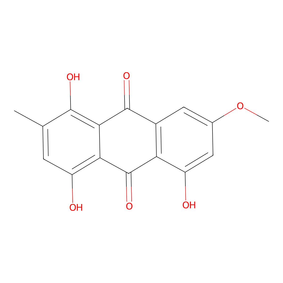 Erythroglaucin molecular structure, CAS 476-57-3