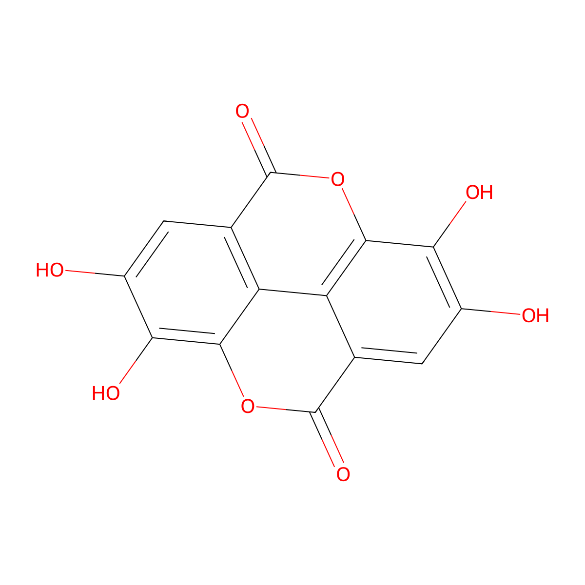 Ellagic Acid molecular structure, CAS 476-66-4