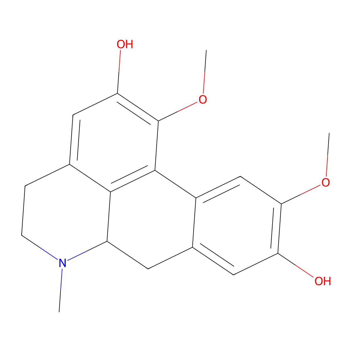 (+)-Boldine molecular structure, CAS 476-70-0