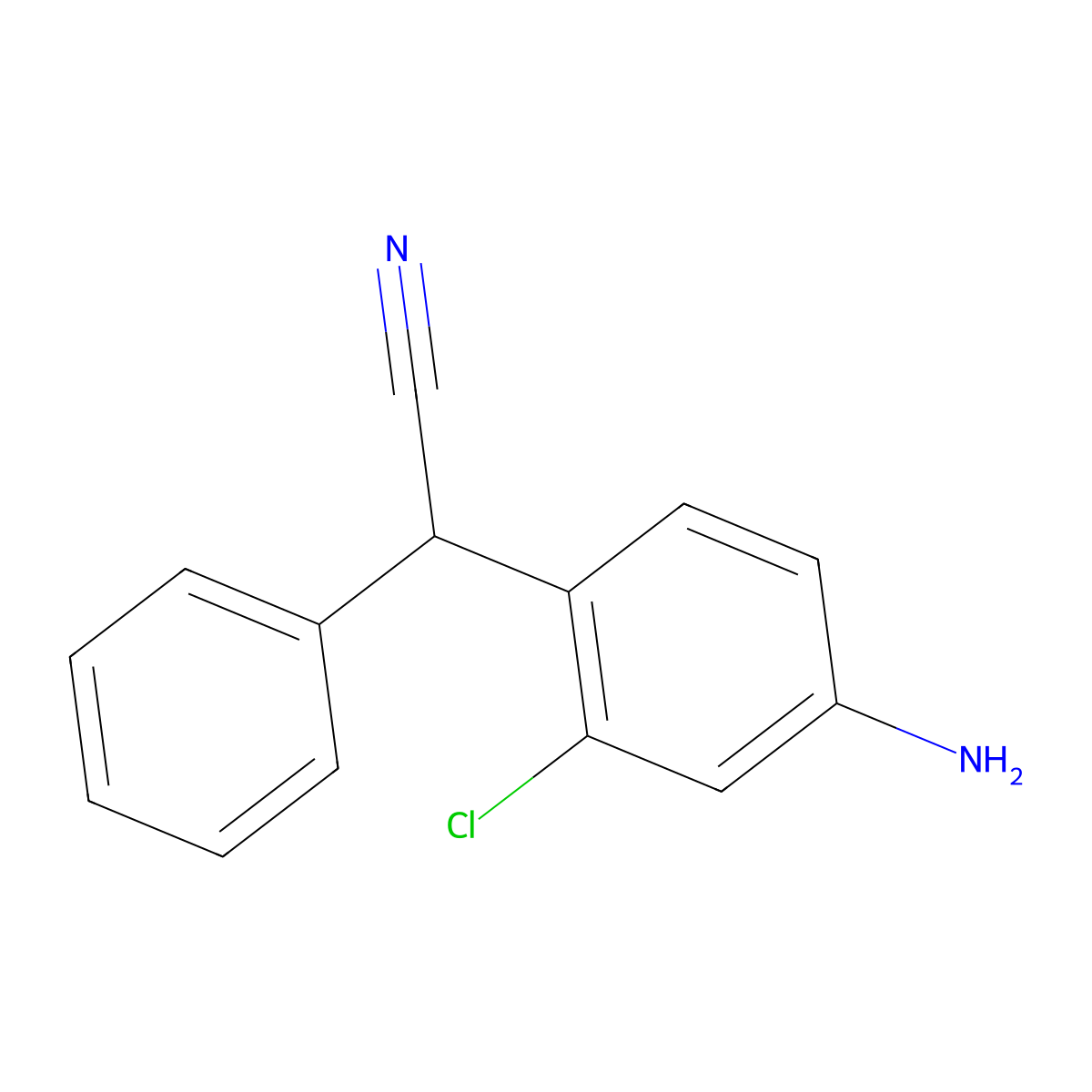 4-Amino-2-chloro-alpha-phenylbenzeneacetonitrile molecular structure, CAS 4760-53-6
