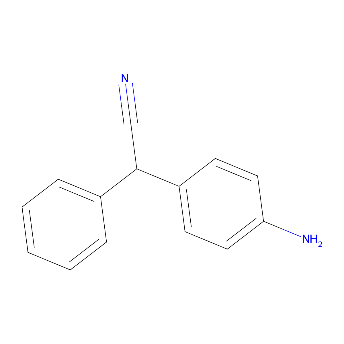 2-(4-Aminophenyl)-2-phenylacetonitrile molecular structure, CAS 4760-58-1