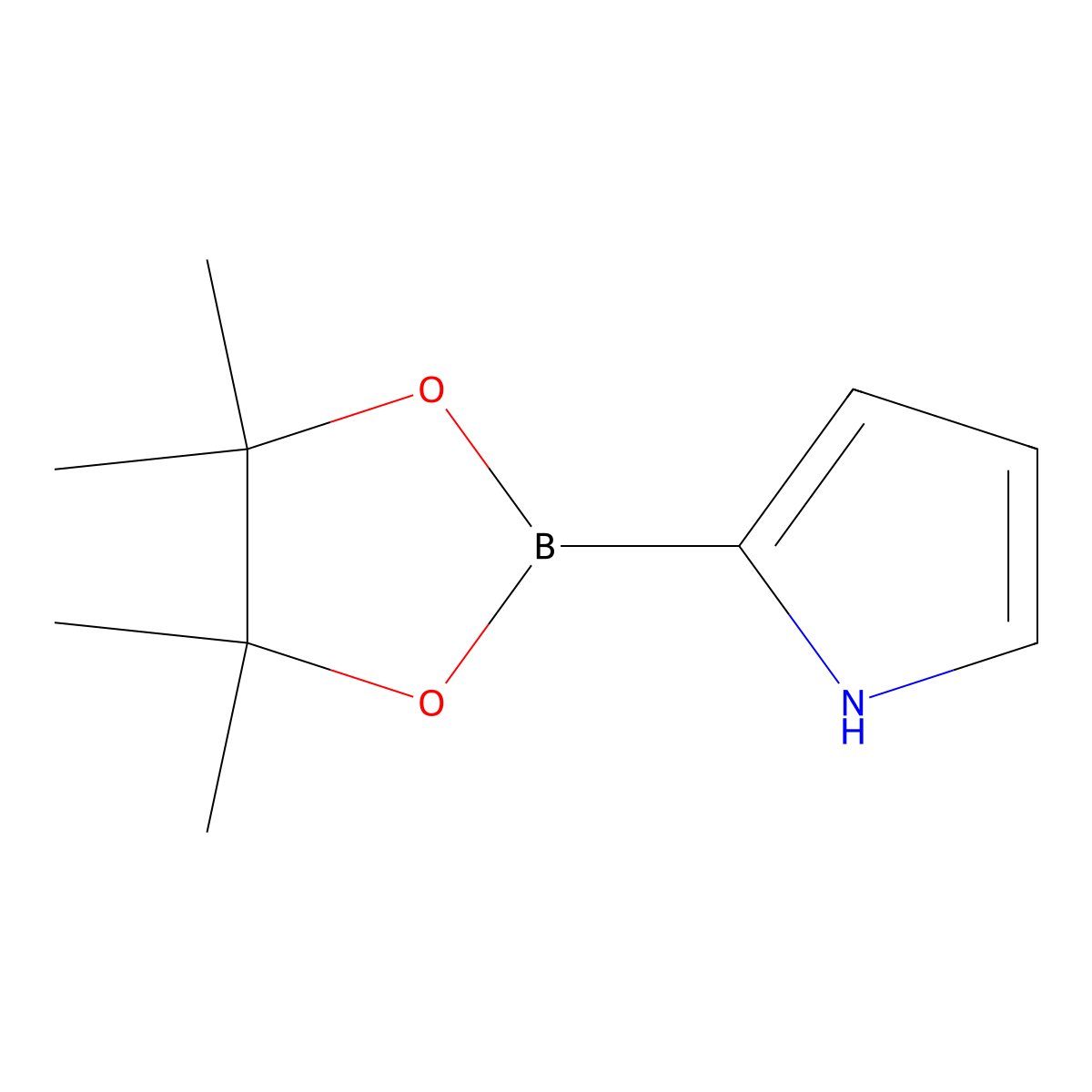 2-(4,4,5,5-Tetramethyl-1,3,2-dioxaborolan-2-YL)-1H-pyrrole molecular structure, CAS 476004-79-2