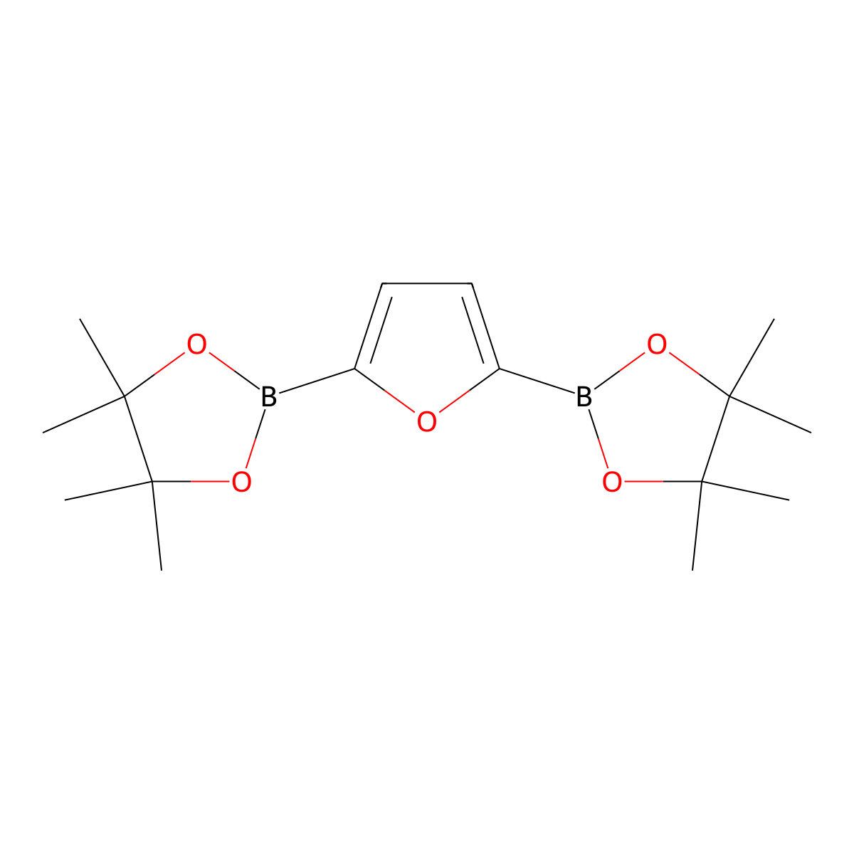 2,5-Bis(4,4,5,5-tetramethyl-1,3,2-dioxaborolan-2-yl)furan molecular structure, CAS 476004-83-8