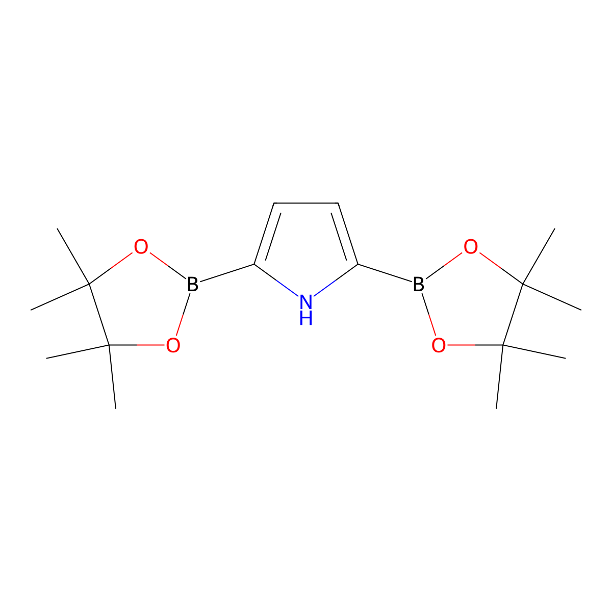 2,5-bis(4,4,5,5-tetramethyl-1,3,2-dioxaborolan-2-yl)-1H-pyrrole molecular structure, CAS 476004-84-9