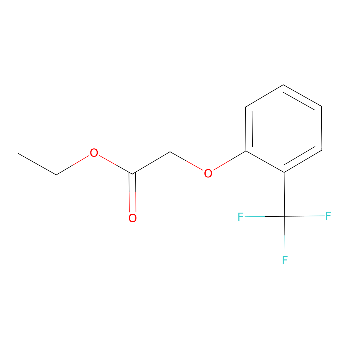 Ethyl 2-(2-(trifluoromethyl)phenoxy)acetate molecular structure, CAS 476155-15-4