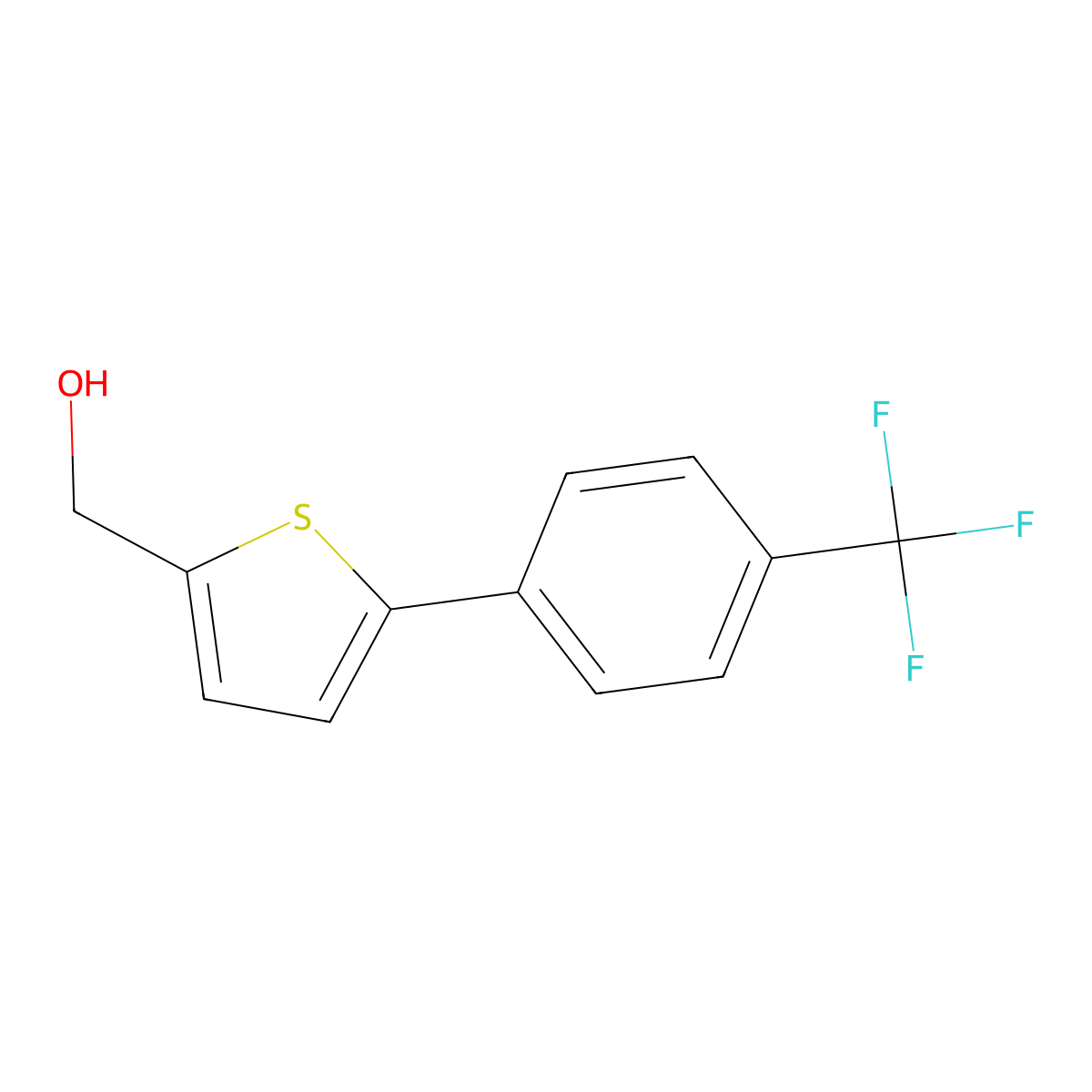 2-Thiophenemethanol, 5-[4-(trifluoromethyl)phenyl]- molecular structure, CAS 476155-31-4