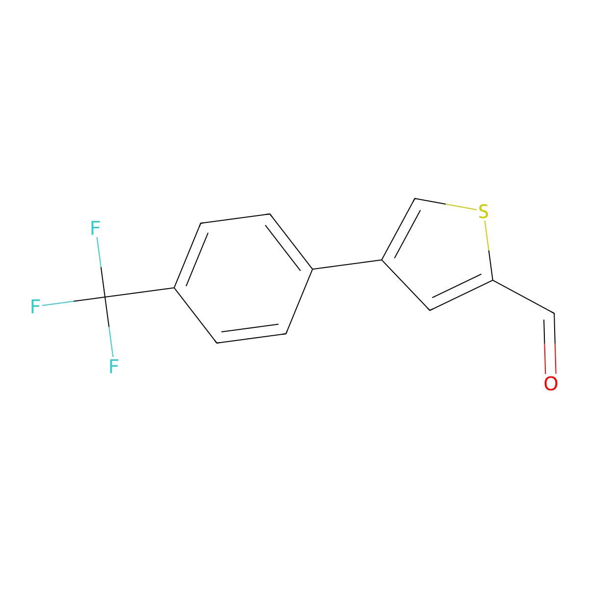 4-(4-Trifluoromethylphenyl)thiophene-2-carbaldehyde molecular structure, CAS 476155-40-5