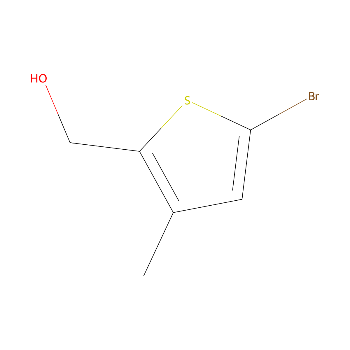 (5-Bromo-3-methylthiophen-2-yl)methanol molecular structure, CAS 476155-84-7