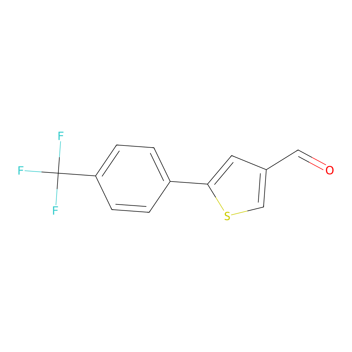 5-(4-(Trifluoromethyl)phenyl)thiophene-3-carbaldehyde molecular structure, CAS 476156-20-4