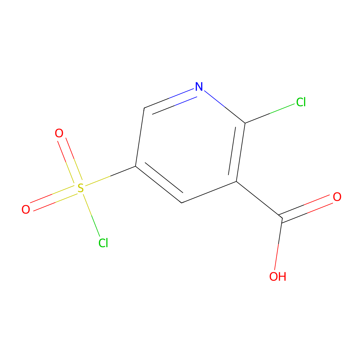 2-Chloro-5-(chlorosulfonyl)nicotinic acid molecular structure, CAS 476156-65-7