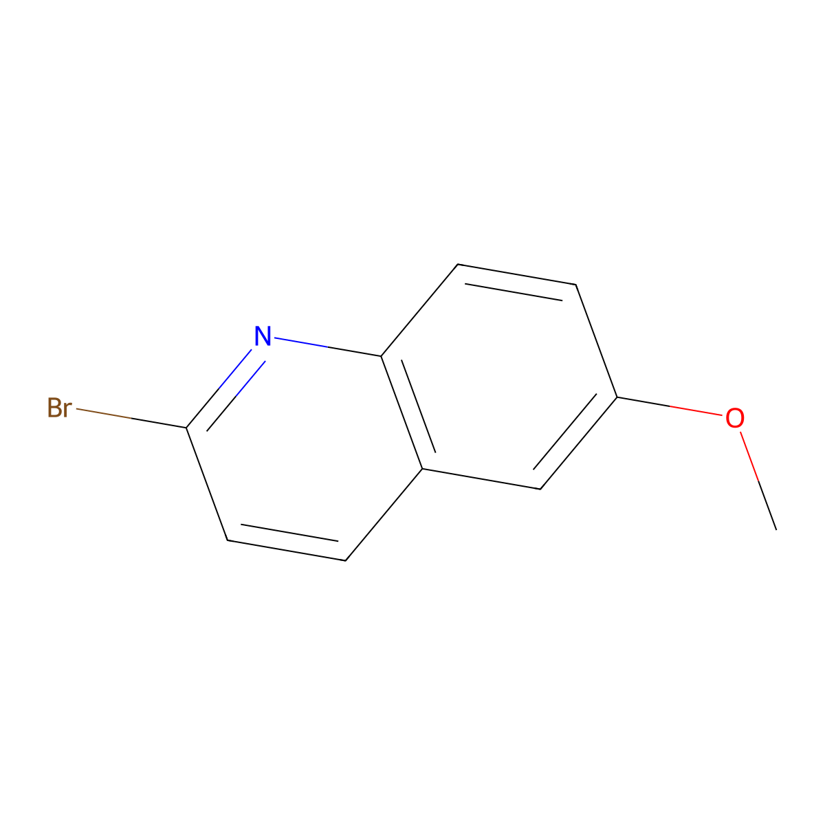 2-Bromo-6-methoxyquinoline molecular structure, CAS 476161-59-8