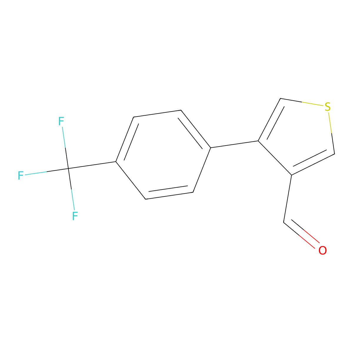 4-[4-(Trifluoromethyl)phenyl]thiophene-3-carbaldehyde molecular structure, CAS 476169-07-0