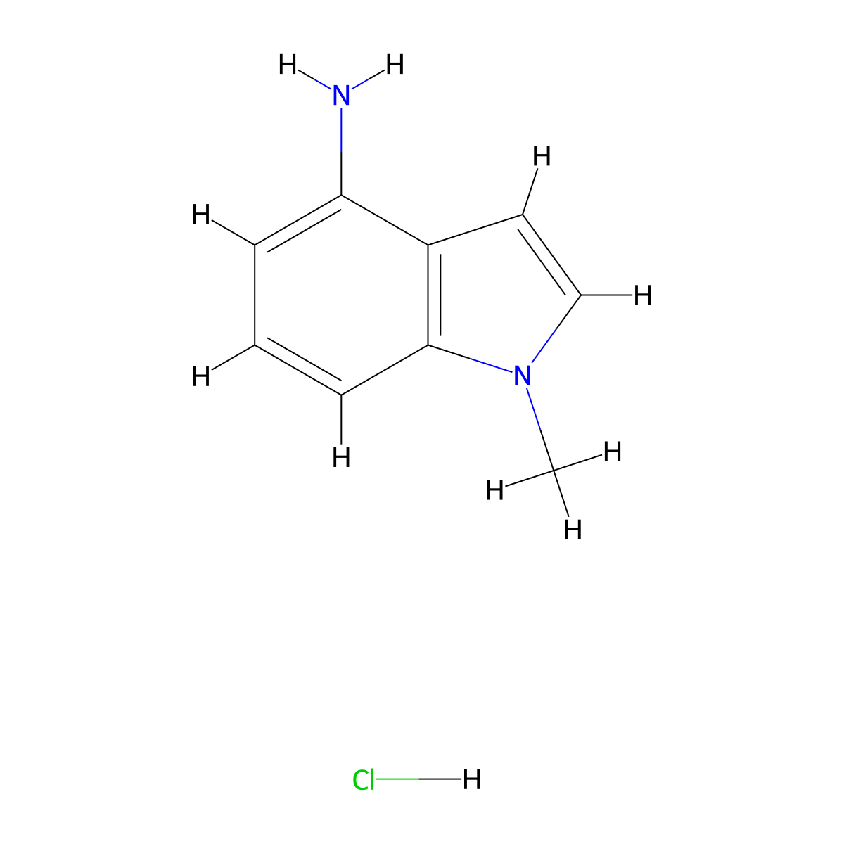 1-Methyl-1H-indol-4-amine hydrochloride molecular structure, CAS 476194-49-7