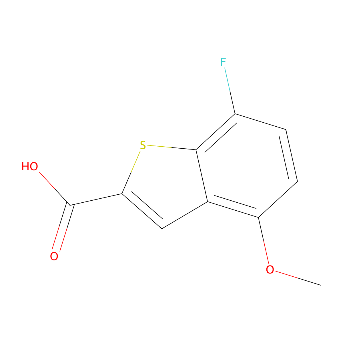 7-Fluoro-4-methoxybenzo[b]thiophene-2-carboxylic acid molecular structure, CAS 476199-03-8