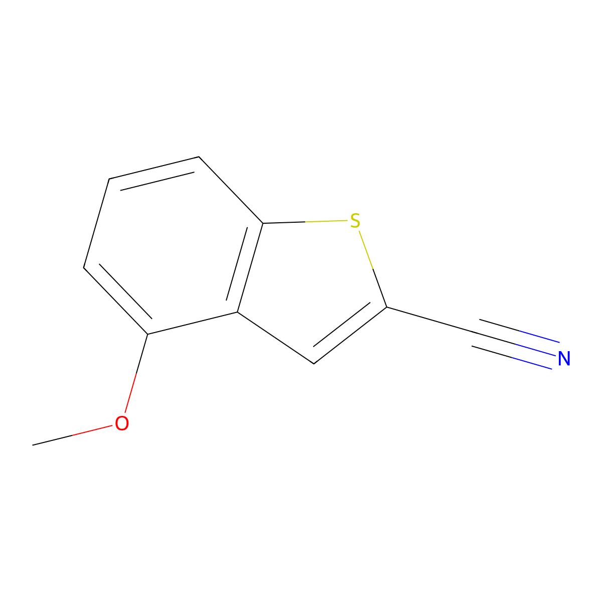 4-Methoxybenzo[b]thiophene-2-carbonitrile molecular structure, CAS 476199-13-0