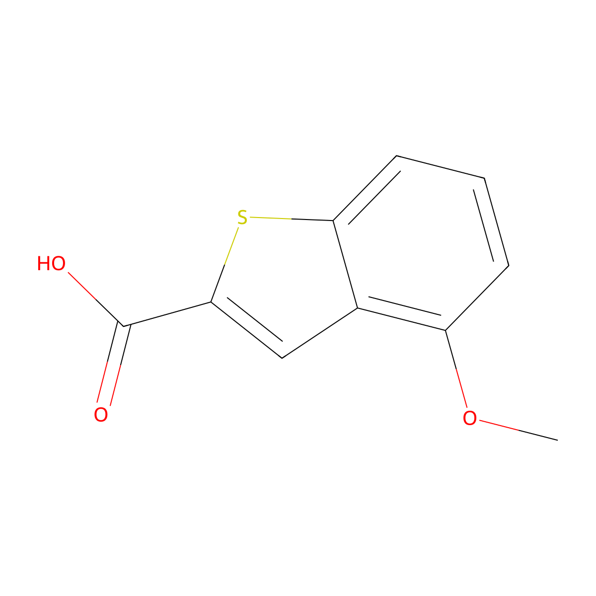 4-Methoxybenzo[b]thiophene-2-carboxylic acid molecular structure, CAS 476199-14-1