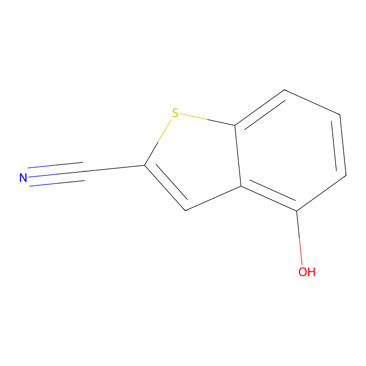 4-Hydroxybenzo[b]thiophene-2-carbonitrile molecular structure, CAS 476199-30-1