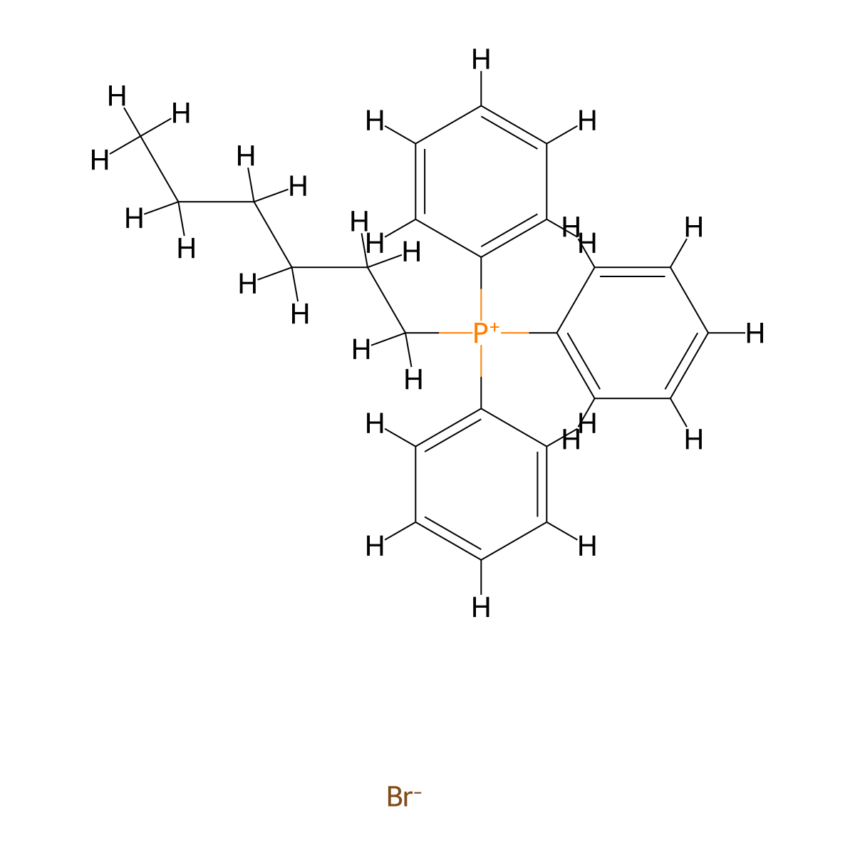 Phosphonium, hexyltriphenyl-, bromide (1:1) molecular structure, CAS 4762-26-9