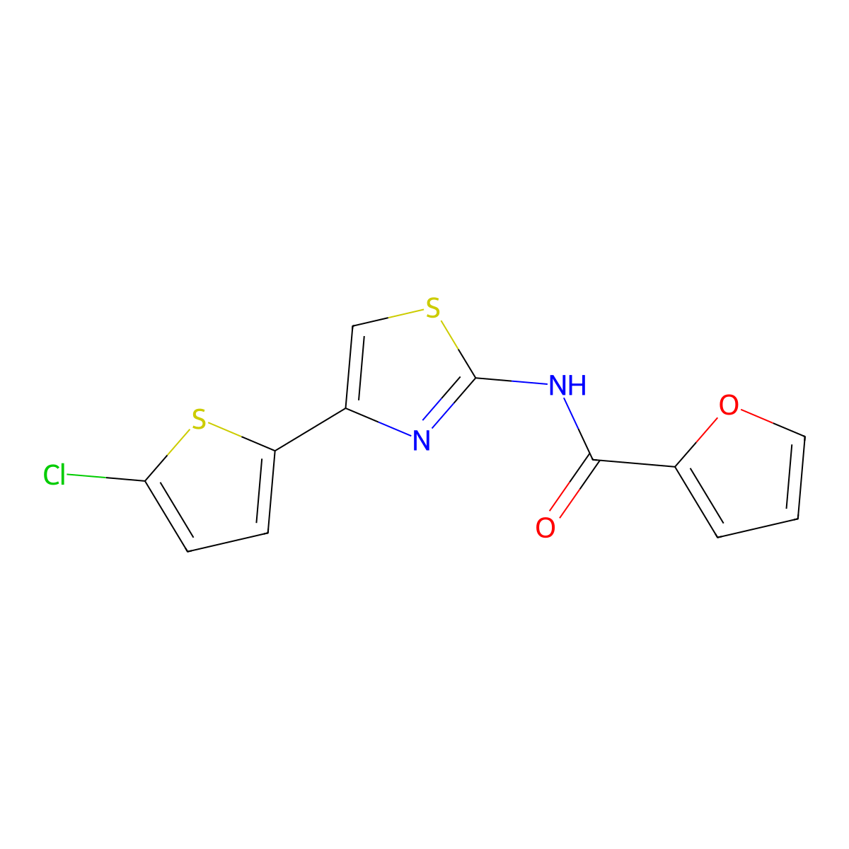 N-[4-(5-chlorothiophen-2-yl)-1,3-thiazol-2-yl]furan-2-carboxamide molecular structure, CAS 476208-89-6