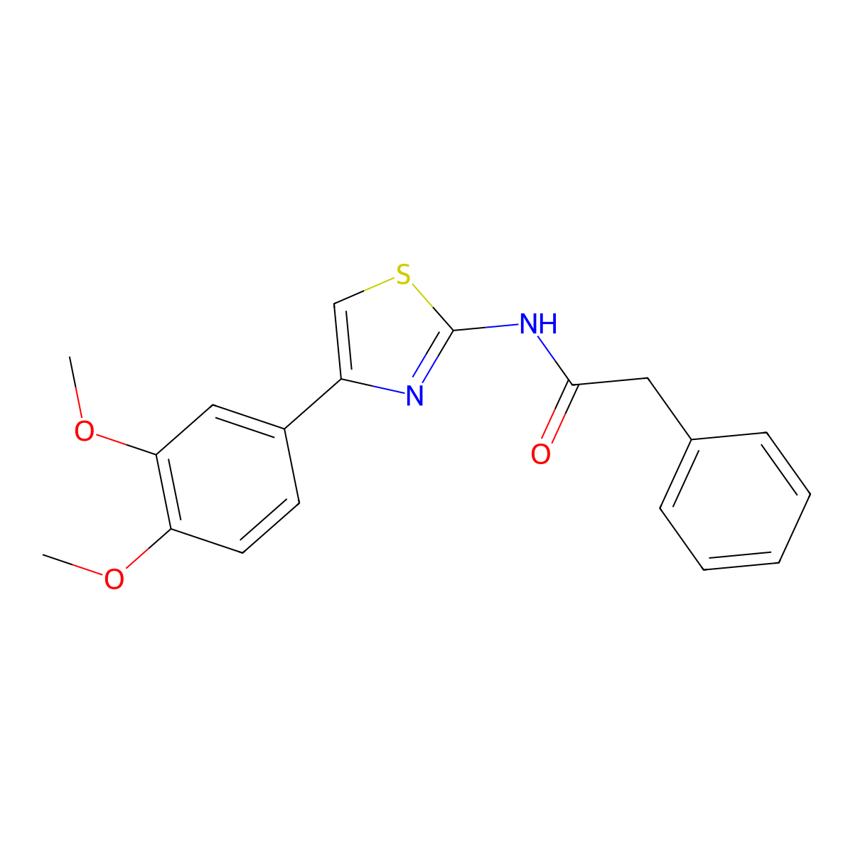 N-[4-(3,4-dimethoxyphenyl)-1,3-thiazol-2-yl]-2-phenylacetamide molecular structure, CAS 476210-62-5