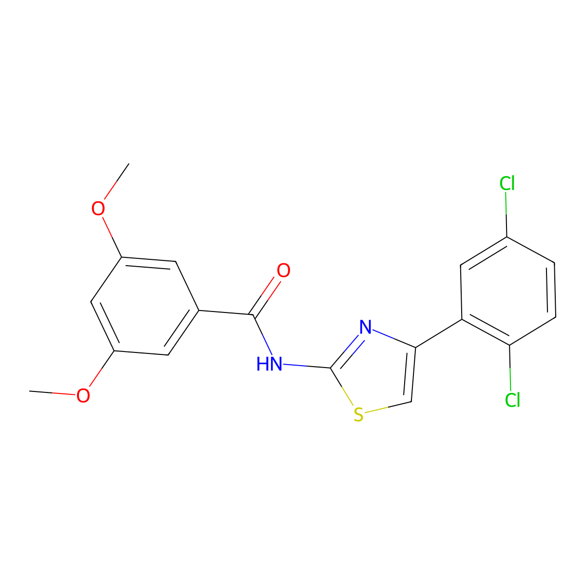 N-[4-(2,5-dichlorophenyl)-1,3-thiazol-2-yl]-3,5-dimethoxybenzamide molecular structure, CAS 476210-81-8