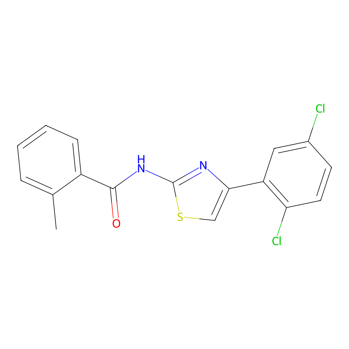 N-[4-(2,5-dichlorophenyl)-1,3-thiazol-2-yl]-2-methylbenzamide molecular structure, CAS 476210-88-5