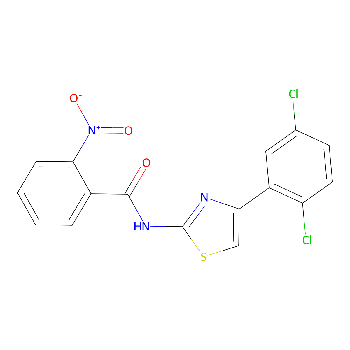 N-[4-(2,5-dichlorophenyl)-1,3-thiazol-2-yl]-2-nitrobenzamide molecular structure, CAS 476210-92-1
