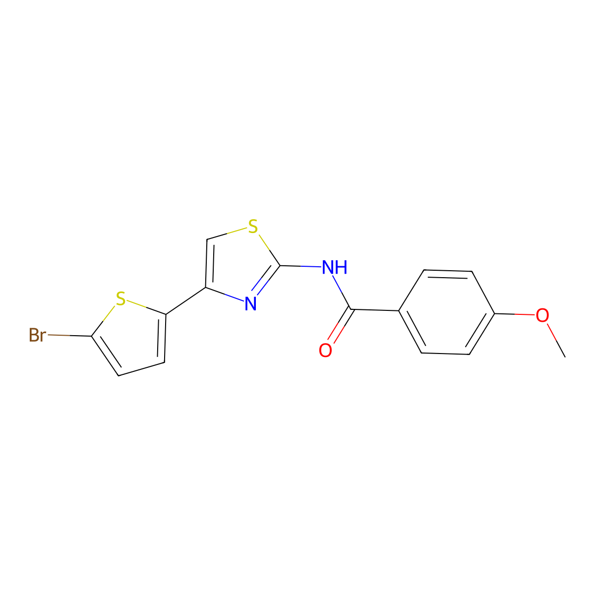 N-[4-(5-bromothiophen-2-yl)-1,3-thiazol-2-yl]-4-methoxybenzamide molecular structure, CAS 476211-78-6
