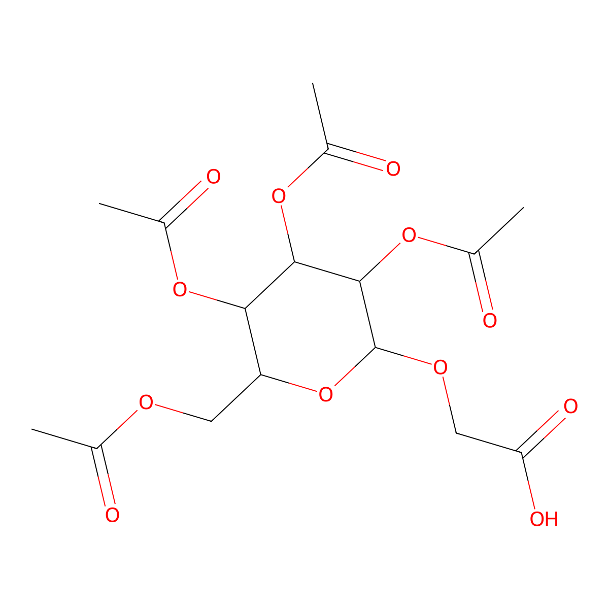 2-[(2S,4R,5R)-3,4,5-triacetyloxy-6-(acetyloxymethyl)oxan-2-yl]oxyacetic acid molecular structure, CAS 476213-99-7