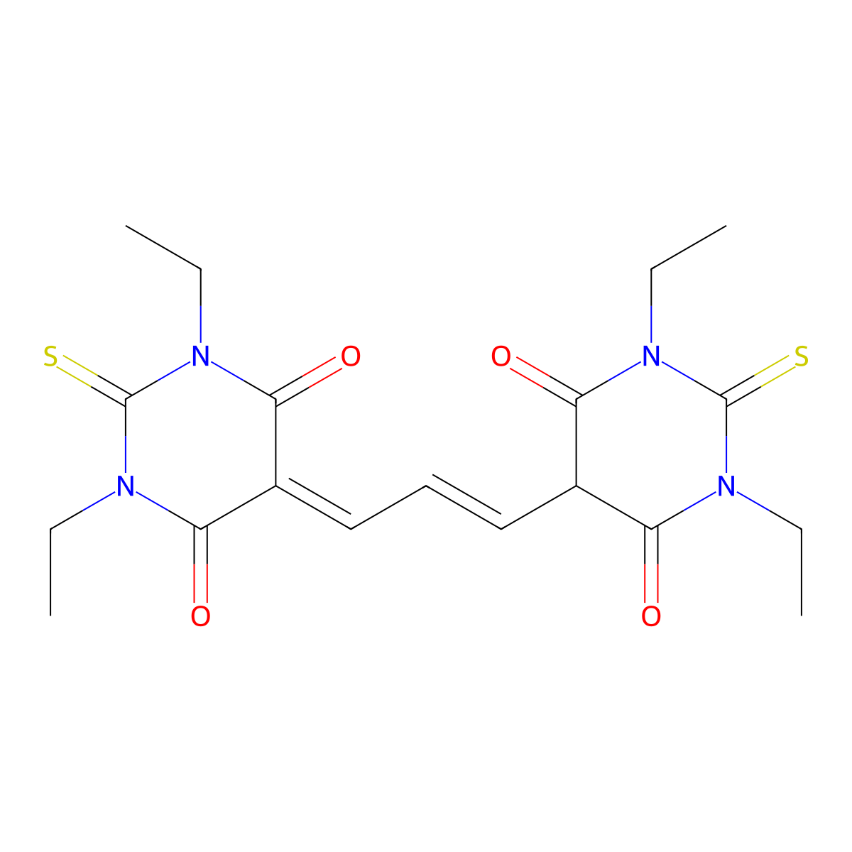 Bis(1,3-diethylthiobarbituric acid)trimethine oxonol molecular structure, CAS 47623-98-3