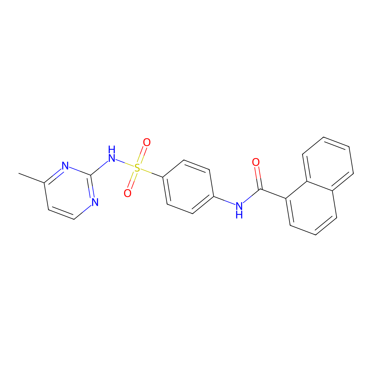 N-(4-(N-(4-methylpyrimidin-2-yl)sulfamoyl)phenyl)-1-naphthamide molecular structure, CAS 476274-65-4