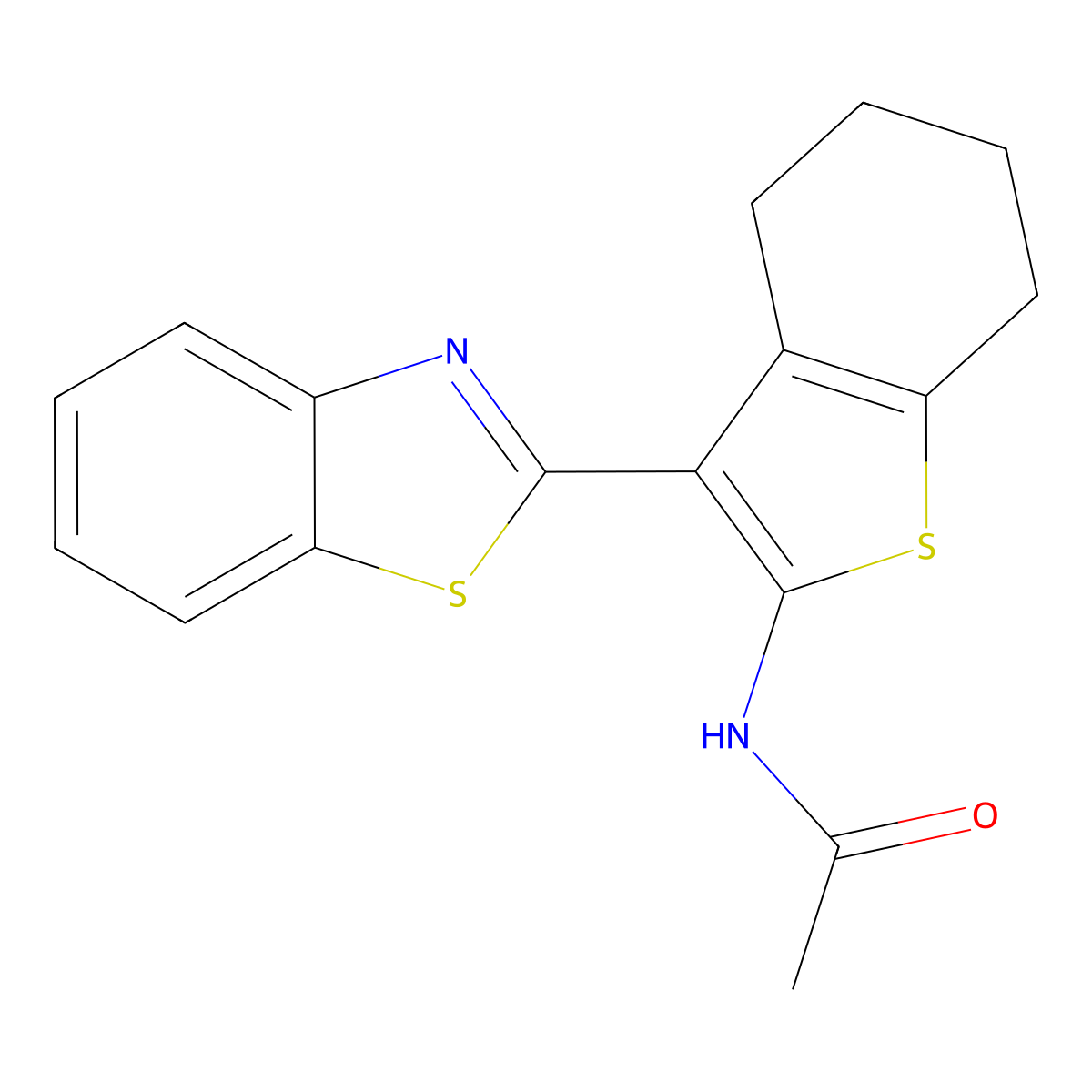 N-[3-(1,3-benzothiazol-2-yl)-4,5,6,7-tetrahydro-1-benzothiophen-2-yl]acetamide molecular structure, CAS 476274-79-0
