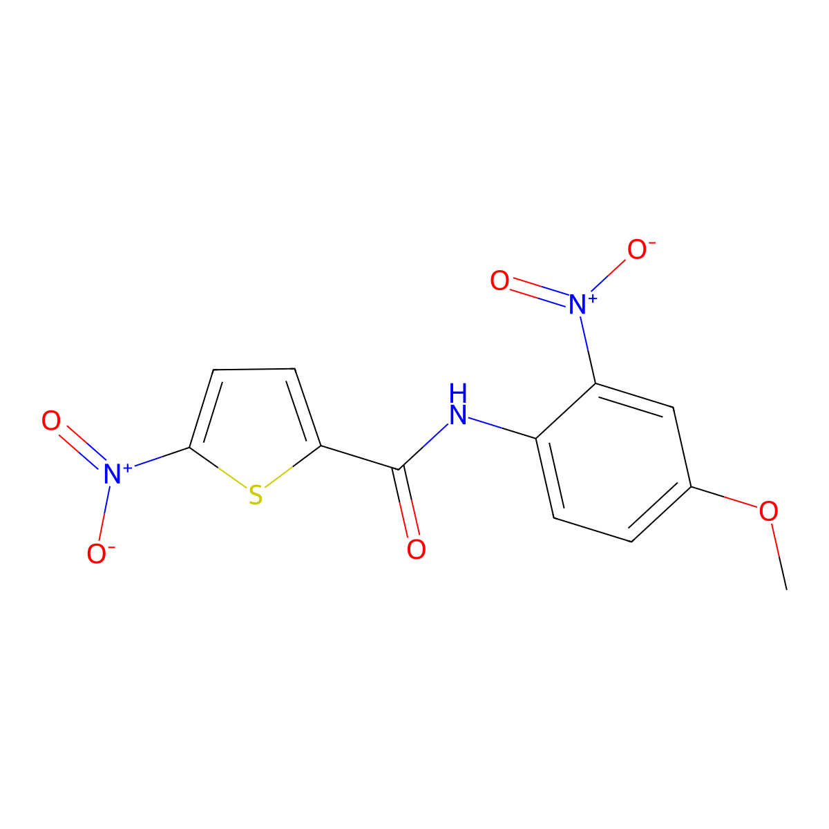 N-(4-methoxy-2-nitrophenyl)-5-nitrothiophene-2-carboxamide molecular structure, CAS 476274-96-1