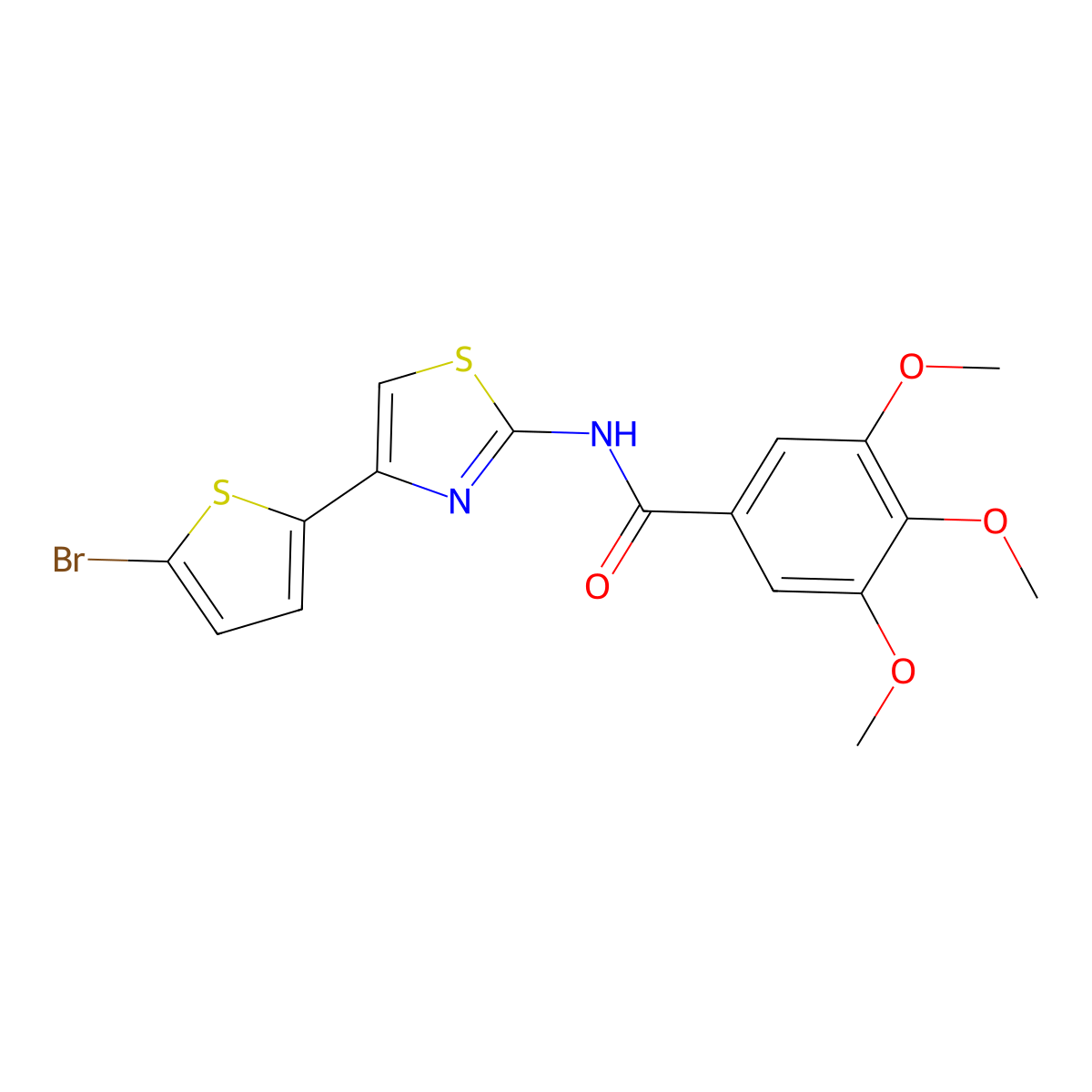 N-[4-(5-bromothiophen-2-yl)-1,3-thiazol-2-yl]-3,4,5-trimethoxybenzamide molecular structure, CAS 476275-19-1