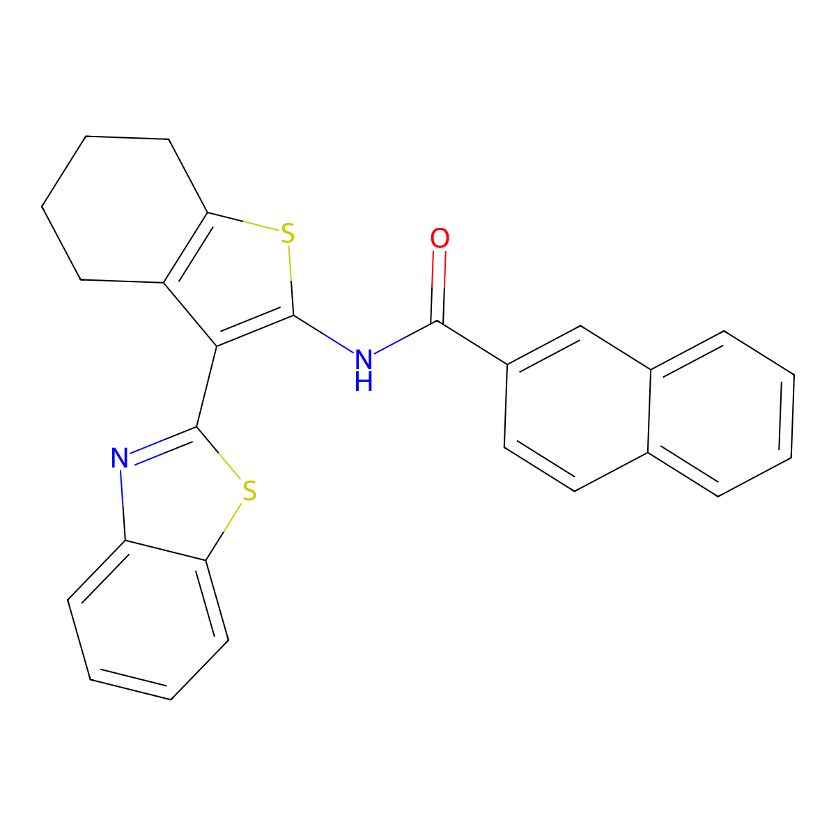 N-[3-(1,3-benzothiazol-2-yl)-4,5,6,7-tetrahydro-1-benzothiophen-2-yl]naphthalene-2-carboxamide molecular structure, CAS 476275-64-6