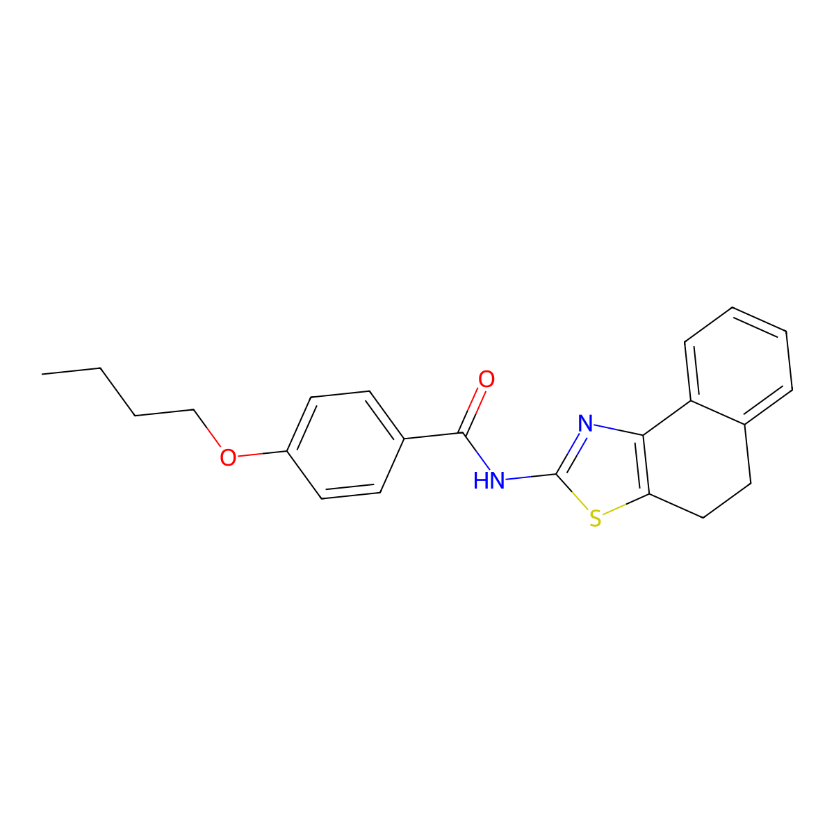 4-butoxy-N-(4,5-dihydronaphtho[1,2-d]thiazol-2-yl)benzamide molecular structure, CAS 476275-92-0