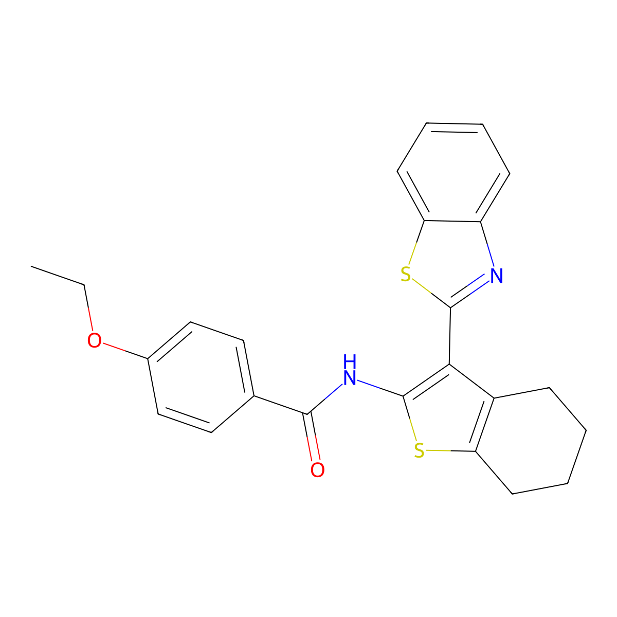 N-[3-(1,3-benzothiazol-2-yl)-4,5,6,7-tetrahydro-1-benzothiophen-2-yl]-4-ethoxybenzamide molecular structure, CAS 476276-16-1