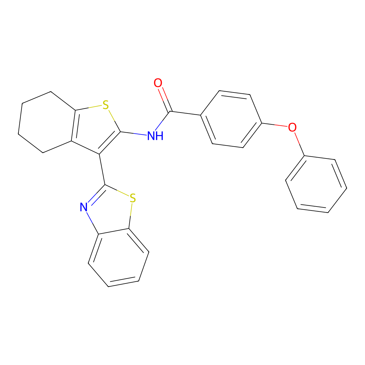 N-[3-(1,3-benzothiazol-2-yl)-4,5,6,7-tetrahydro-1-benzothiophen-2-yl]-4-phenoxybenzamide molecular structure, CAS 476276-17-2