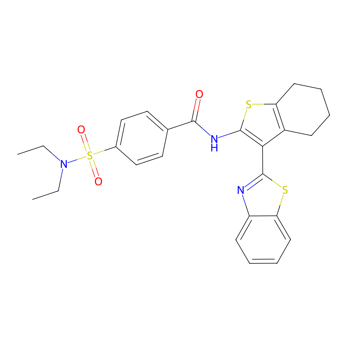 N-[3-(1,3-benzothiazol-2-yl)-4,5,6,7-tetrahydro-1-benzothiophen-2-yl]-4-(diethylsulfamoyl)benzamide molecular structure, CAS 476276-21-8