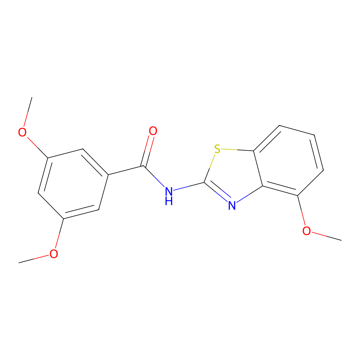 3,5-dimethoxy-N-(4-methoxy-1,3-benzothiazol-2-yl)benzamide molecular structure, CAS 476276-58-1