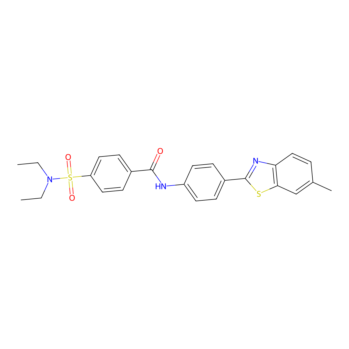 4-(N,N-diethylsulfamoyl)-N-(4-(6-methylbenzo[d]thiazol-2-yl)phenyl)benzamide molecular structure, CAS 476276-67-2
