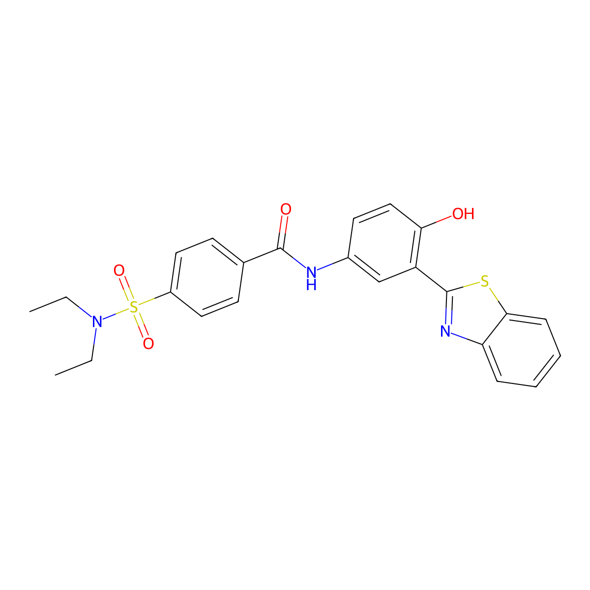 N-(3-(benzo[d]thiazol-2-yl)-4-hydroxyphenyl)-4-(N,N-diethylsulfamoyl)benzamide molecular structure, CAS 476276-72-9