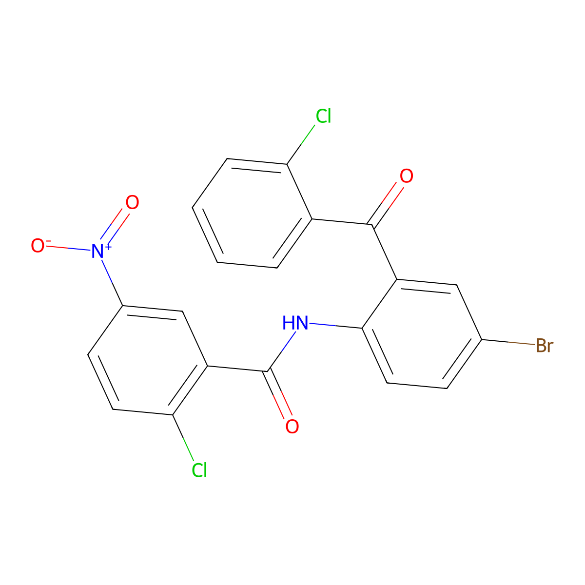 N-[4-Bromo-2-(2-chlorobenzoyl)phenyl]-2-chloro-5-nitrobenzamide molecular structure, CAS 476276-82-1