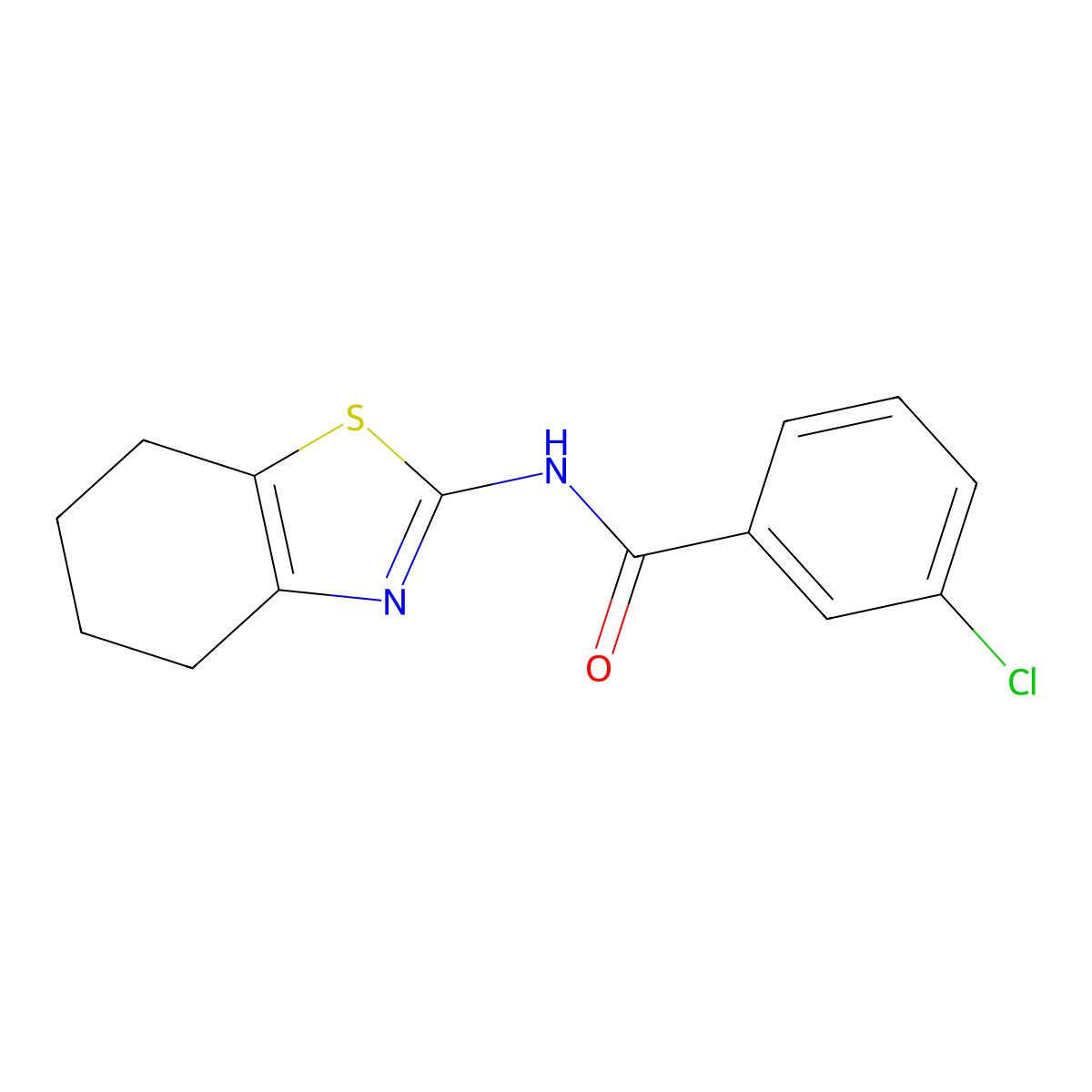 3-chloro-N-(4,5,6,7-tetrahydro-1,3-benzothiazol-2-yl)benzamide molecular structure, CAS 476276-89-8