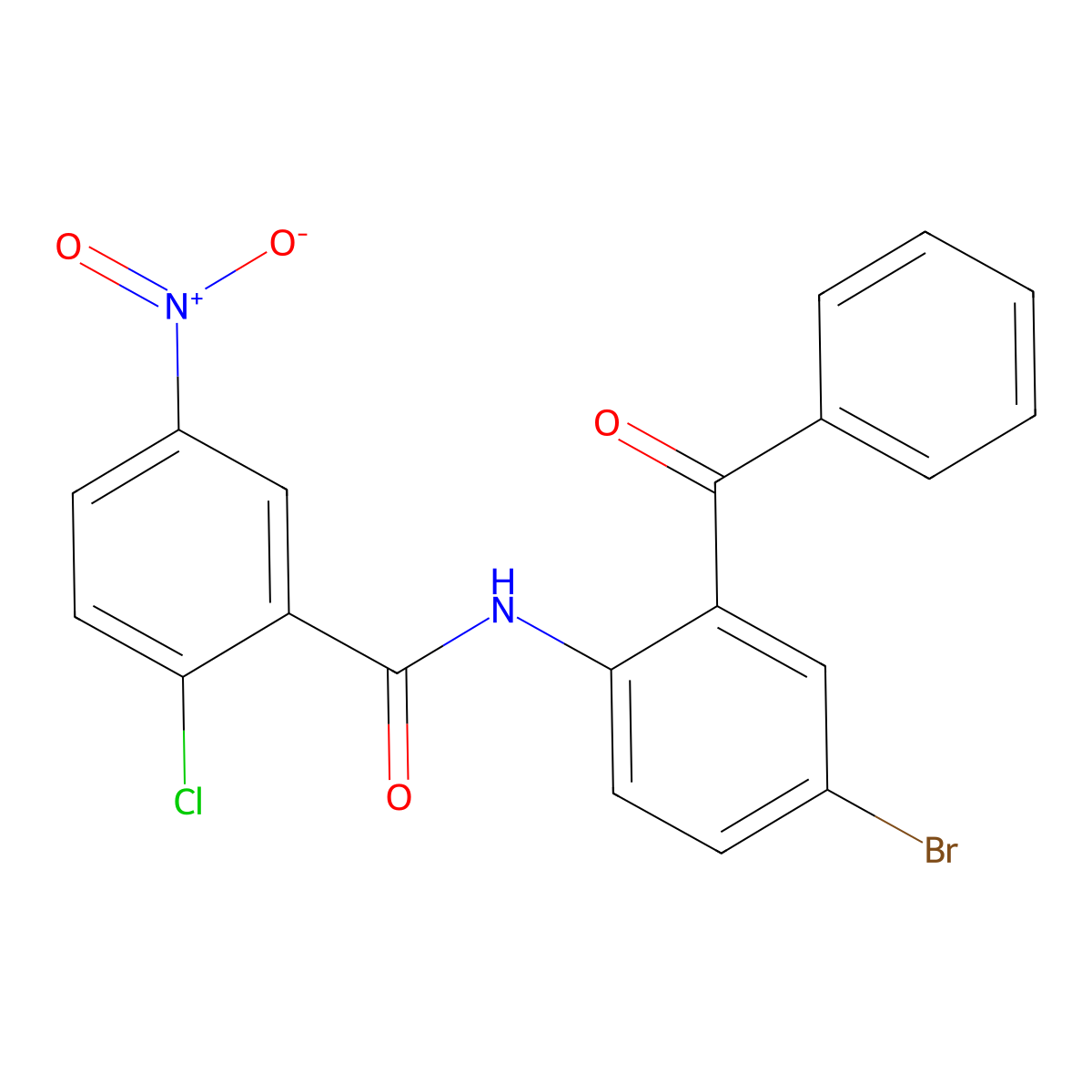 N-(2-benzoyl-4-bromophenyl)-2-chloro-5-nitrobenzamide molecular structure, CAS 476277-05-1