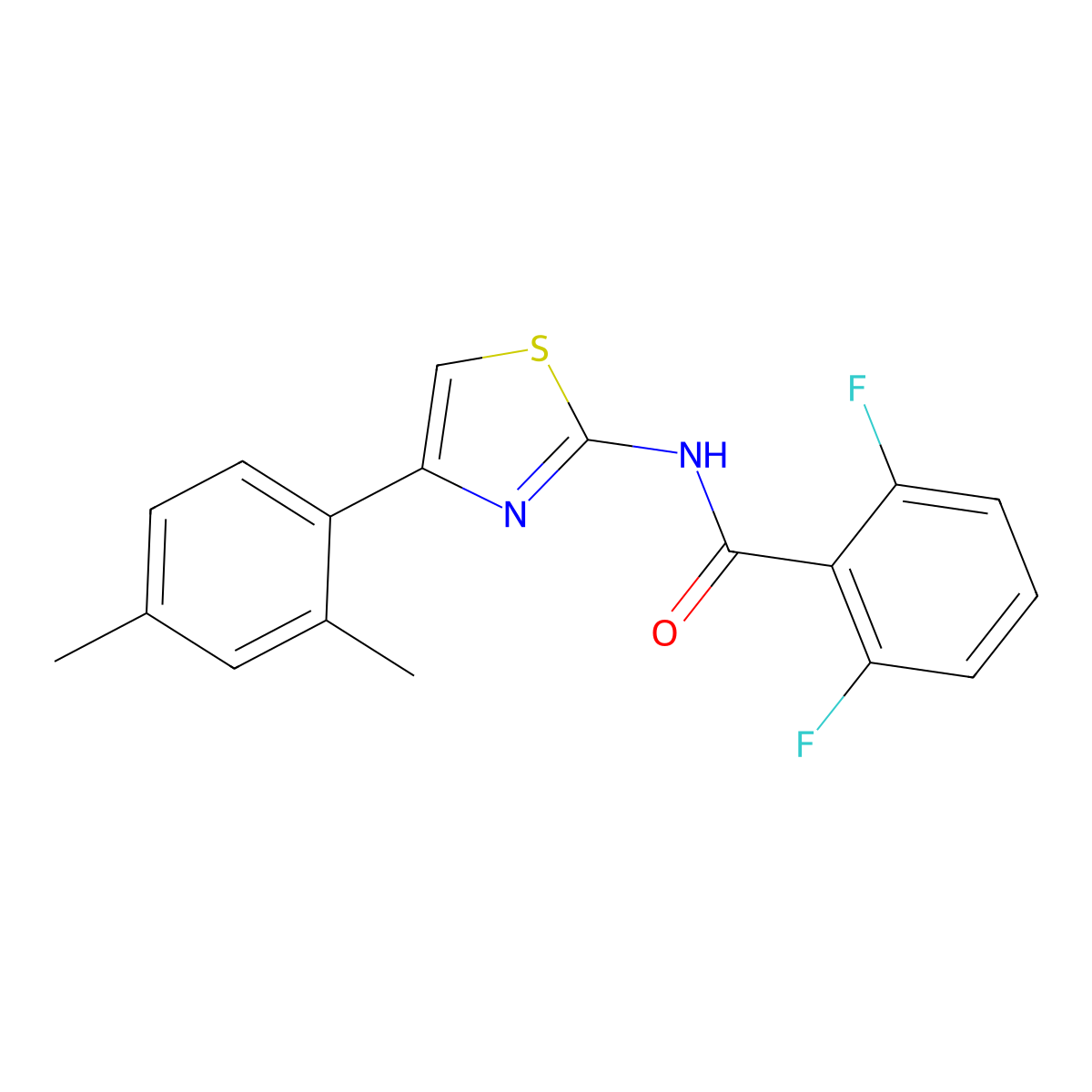 N-[4-(2,4-dimethylphenyl)-1,3-thiazol-2-yl]-2,6-difluorobenzamide molecular structure, CAS 476277-30-2
