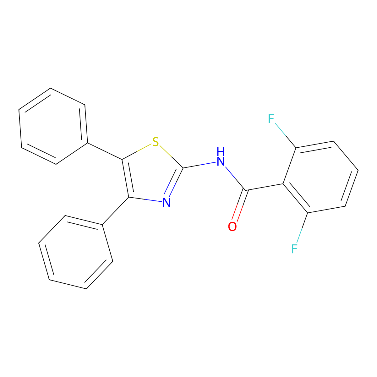 N-(4,5-diphenyl-1,3-thiazol-2-yl)-2,6-difluorobenzamide molecular structure, CAS 476277-34-6
