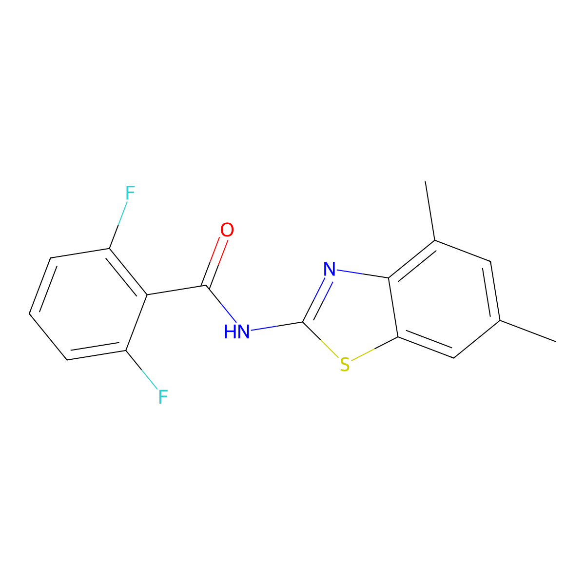N-(4,6-dimethyl-1,3-benzothiazol-2-yl)-2,6-difluorobenzamide molecular structure, CAS 476277-37-9