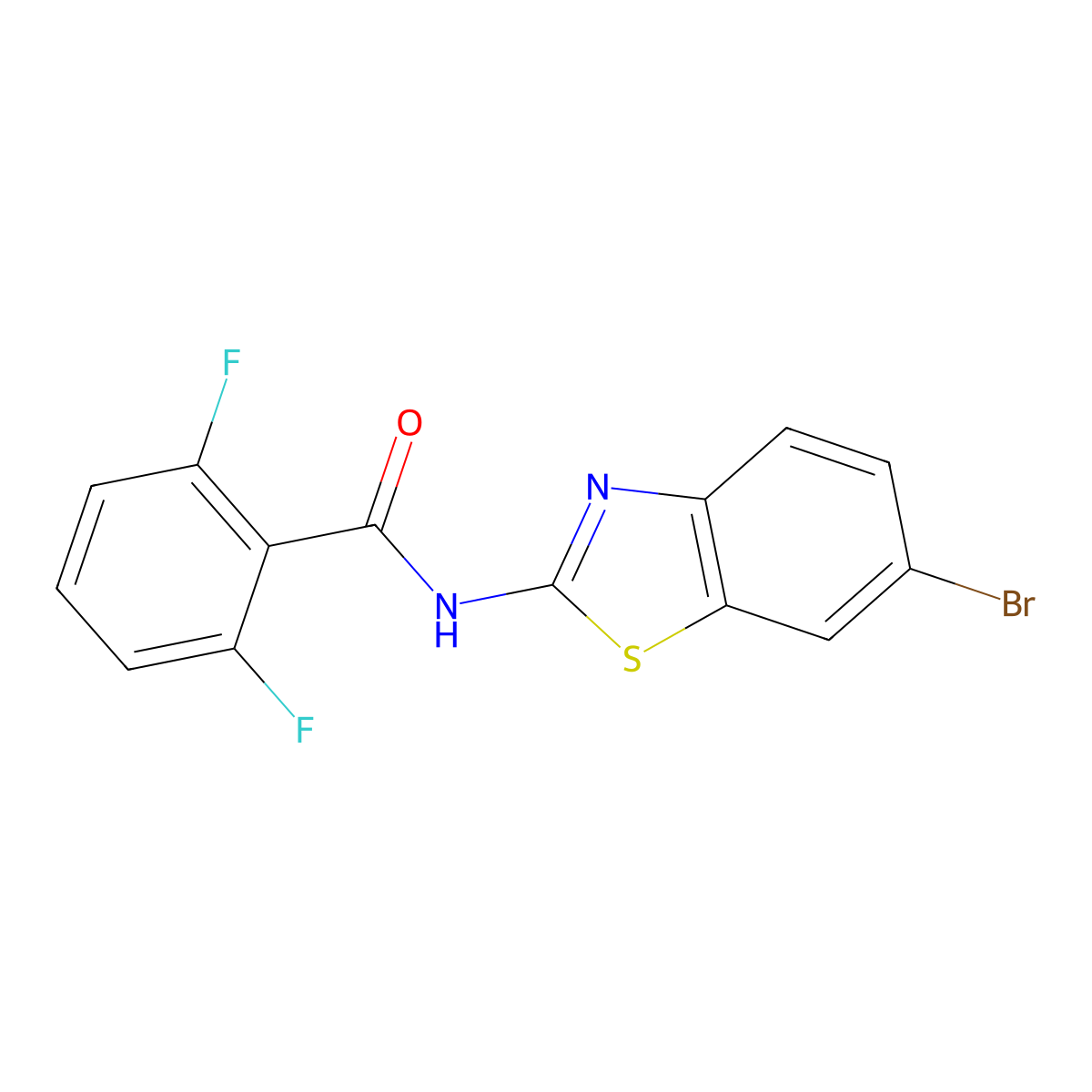 N-(6-bromo-1,3-benzothiazol-2-yl)-2,6-difluorobenzamide molecular structure, CAS 476277-41-5